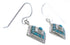 Southwest Turquoise Silver Hook Dangle Earrings FX31370